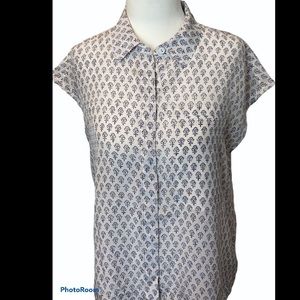 Rebecca Taylor silk sleeveless abstract floral top size 2